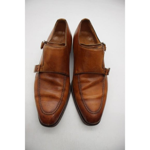 Magnanni Double Monk Strap Men's Size 9 M Brown Dress Shoes 12754 - Picture 2 of 12